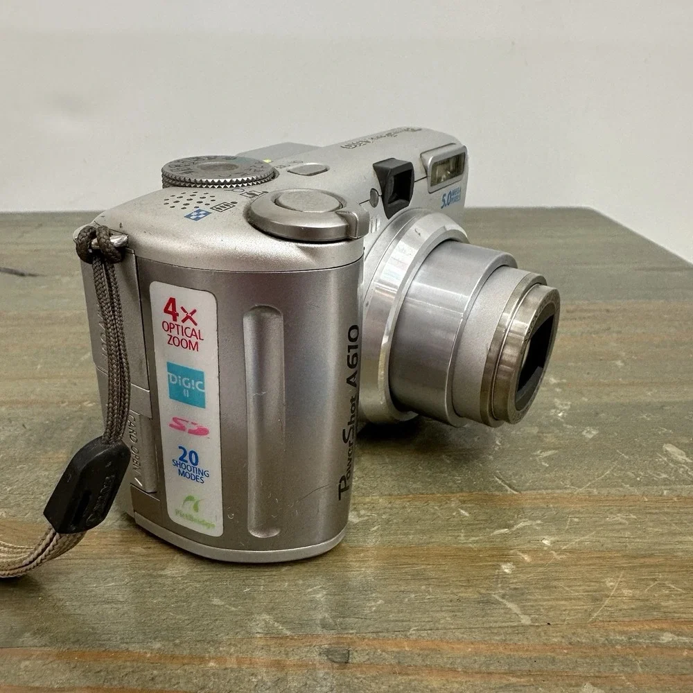 Canon PowerShot A610 Digital Camera Flip Screen 5.0MP Silver - Tested & Working!